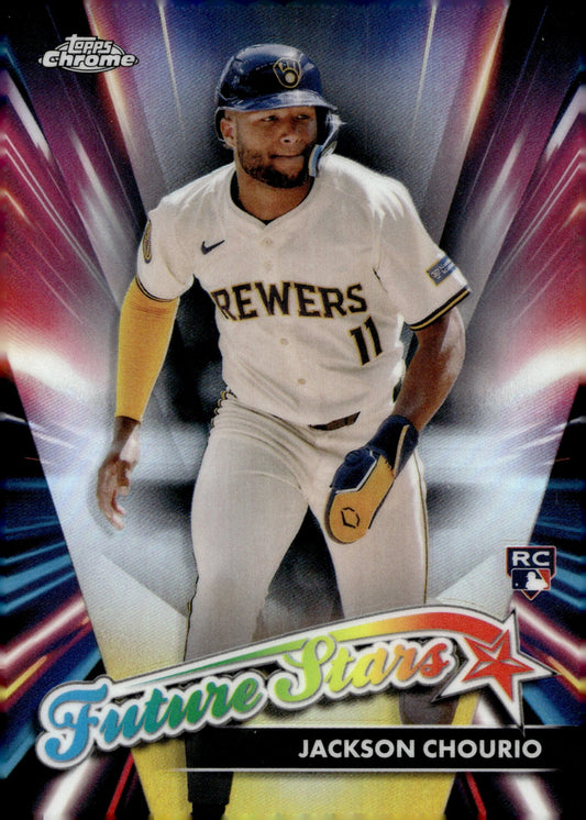 Jackson Chourio 2024 Topps Chrome Future Stars Refractor RC FSU - 16 3 - Collector Store LLC