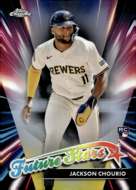 Jackson Chourio 2024 Topps Chrome Future Stars Refractor RC FSU - 16 4 - Collector Store LLC