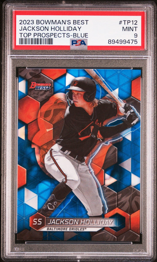 Jackson Holliday 2023 Bowman's Best Top Prospects Blue 037/150 #TP - 12 PSA 9 - Collector Store LLC