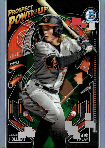 Jackson Holliday 2024 Bowman Chrome Prospect Power Up Refractor RC #PP - 5 - Collector Store LLC