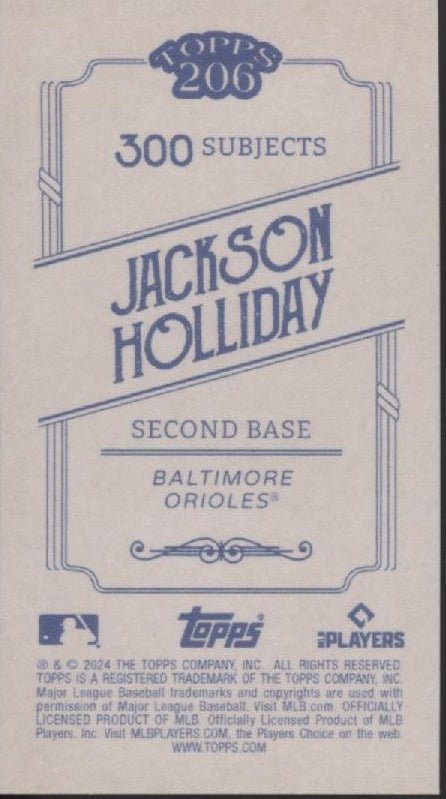 Jackson Holliday 2024 Topps 206 RC Mini - Collector Store LLC