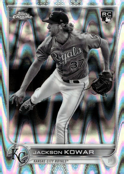 Jackson Kowar 2022 Topps Chrome Black & White Ray Wave Refractor RC 188 - Collector Store LLC