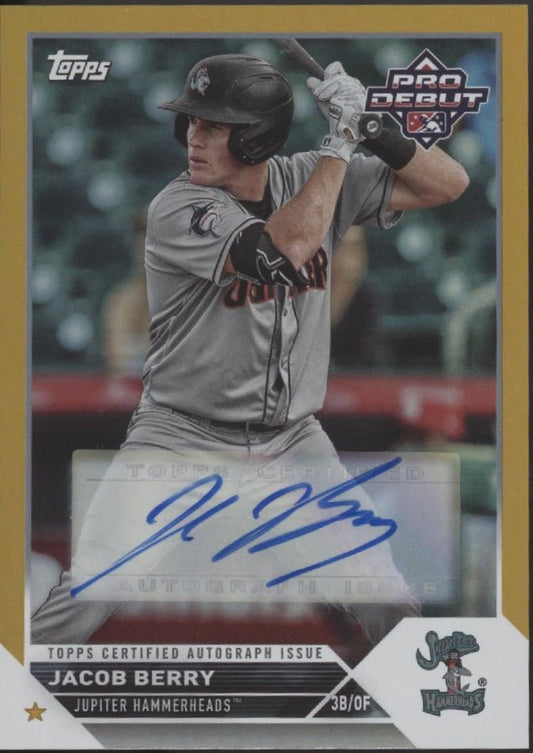 Jacob Berry 2023 Topps Pro Debut Gold Foil Auto 27/50 #PD - 58 - Collector Store LLC