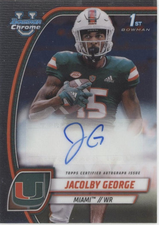 Jacolby George 2024 Bowman Chrome University Auto PA - JGE - Collector Store LLC