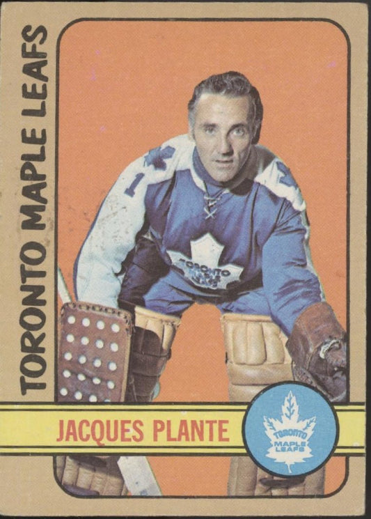 Jacques Plante 1972 - 73 Topps #24 Toronto Maple Leafs VG - Collector Store LLC