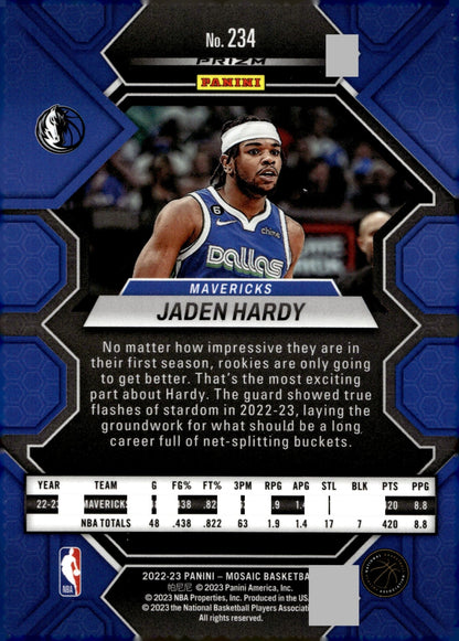 Jaden Hardy 2022 - 23 Panini Mosaic Gold Prizm RC #234 - Collector Store LLC