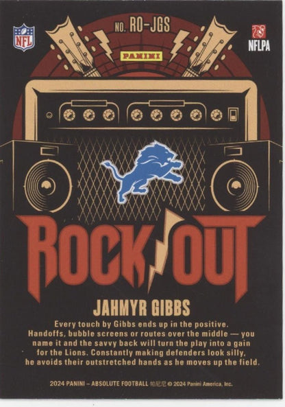 Jahmyr Gibbs 2024 Panini Absolute Rock Out #RO - JGS - Collector Store LLC