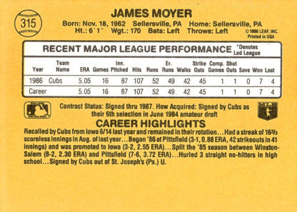 Jaime Moyer 1987 Donruss RC 315 - Collector Store LLC