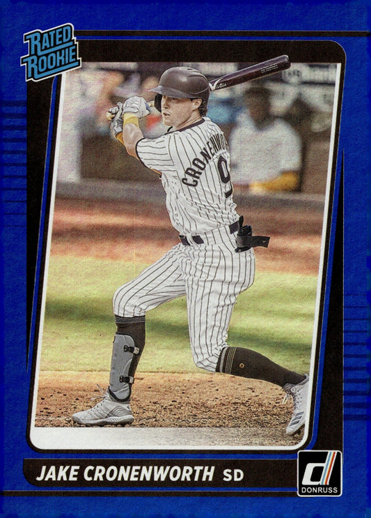 Jake Cronenworth 2021 Panini Donruss Rated Rookie Blue Holo RC 62 - Collector Store LLC