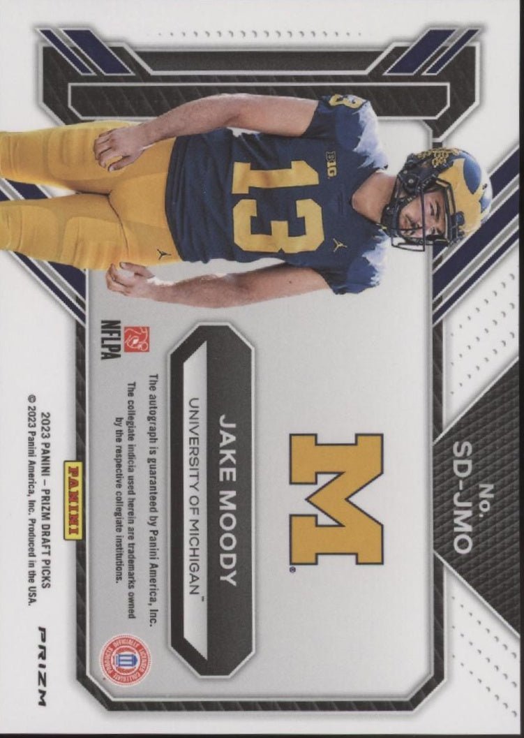 Jake Moody 2023 Panini Prizm Draft Picks Signing Day Prizm Auto SD - JMO - Collector Store LLC
