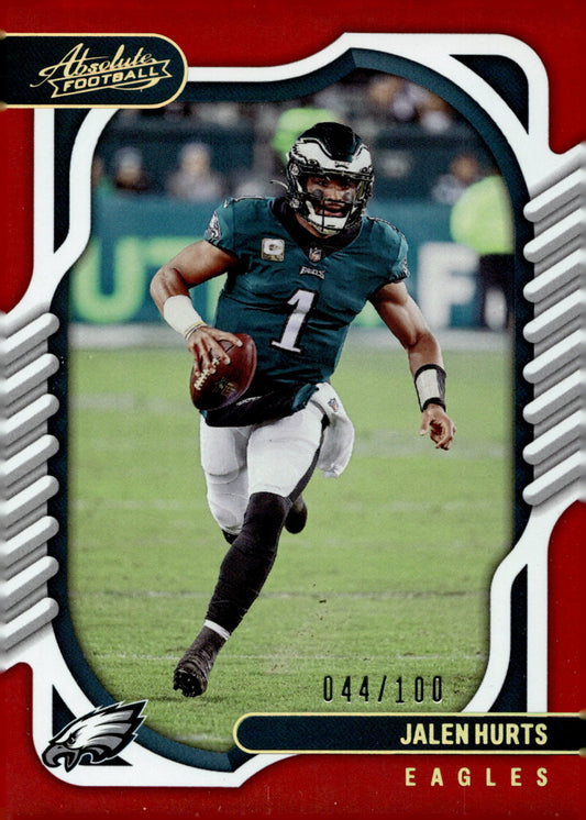 Jalen Hurts 2022 Panini Absolute Red 044/100 #72 - Collector Store LLC