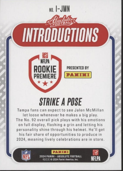 Jalen McMillan 2024 Panini Absolute Introductions Strike a Pose RC #I - JMN - Collector Store LLC