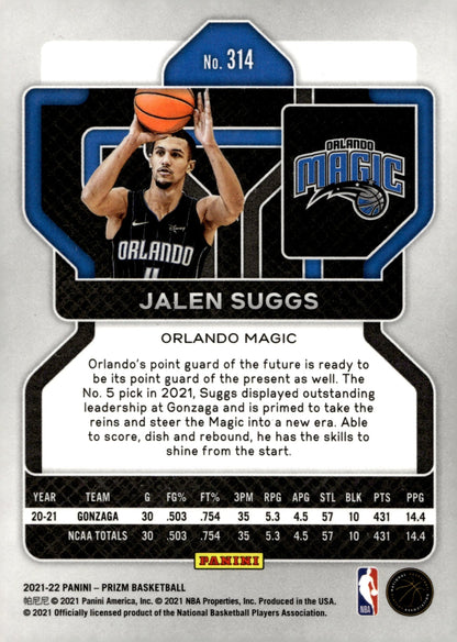Jalen Suggs 2021 - 22 Panini Prizm RC #314 - Collector Store LLC