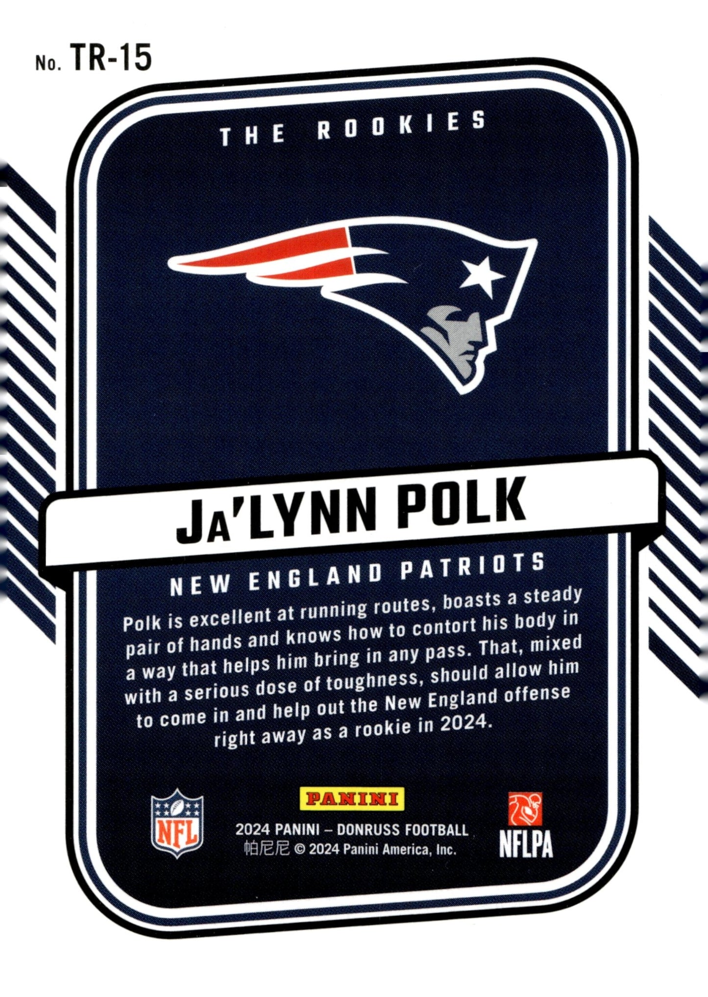 Ja'Lynn Polk 2024 Panini Donruss The Rookies #TR - 15 - Collector Store LLC
