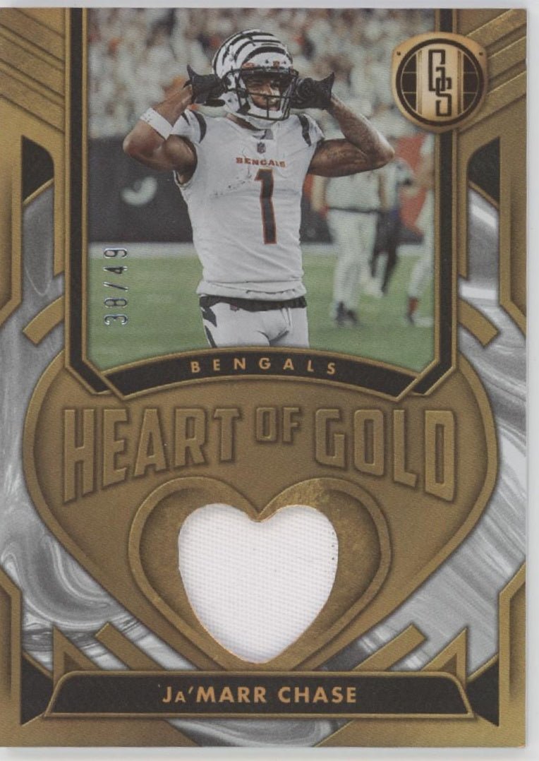 Ja'Marr Chase 2024 Panini Gold Standard Heart of Gold Swatch 38/49 #HOGT - JCE - Collector Store LLC