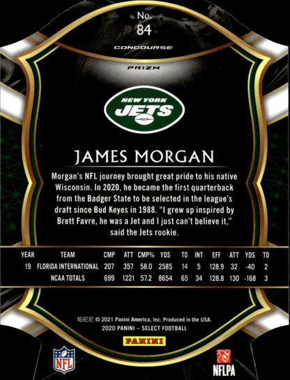 James Morgan 2020 Panini Select Die - Cut Blue Xfactor Prizm RC #84 - Collector Store LLC