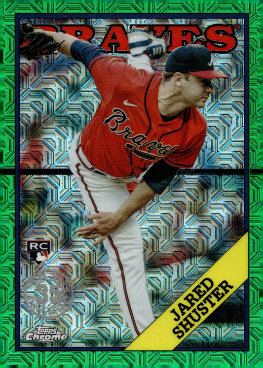 Jared Shuster 2023 Topps Chrome 35th Anniversary Green Mojo Refractor RC 85/99 - Collector Store LLC