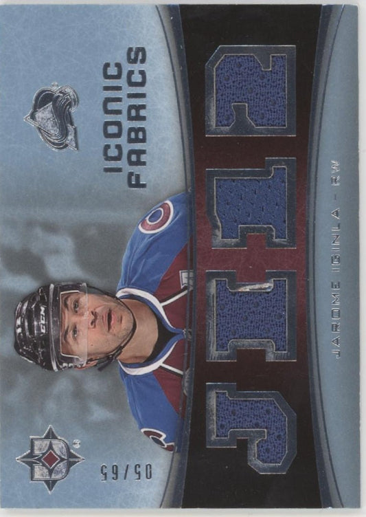 Jarome Iginla 2015 - 16 Upper Deck Ultimate Collection Iconic Fabrics Swatch 05/65 - Collector Store LLC