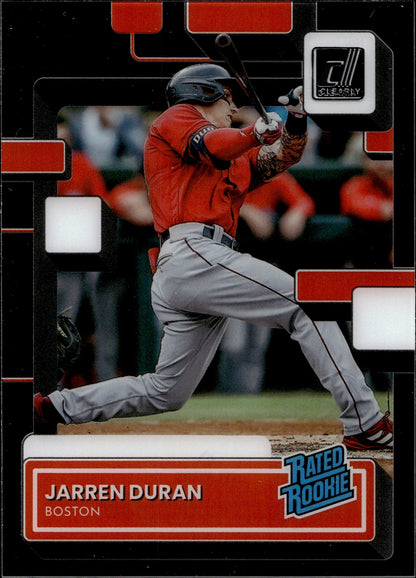 Jarren Duran 2022 Panini Chronicles Clearly Donruss Rated Rookie RC #56 - Collector Store LLC