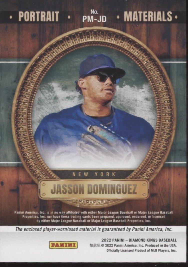 Jasson Dominguez 2022 Panini Diamond Kings Portrait Materials Swatch #PM - JD - Collector Store LLC