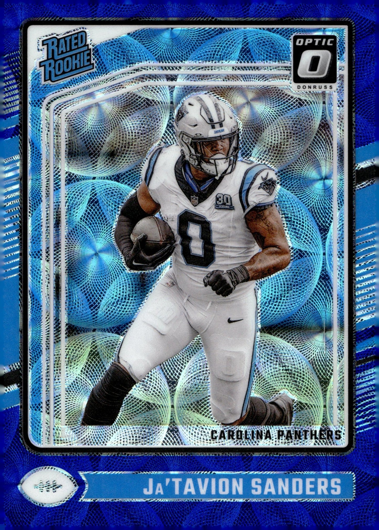Ja'Tavion Sanders 2024 Panini Donruss Optic Rated Rookie Blue Scope Prizm RC - Collector Store LLC