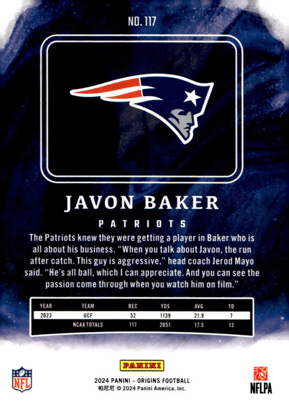 Javon Baker 2024 Panini Origins RC #117 - Collector Store LLC