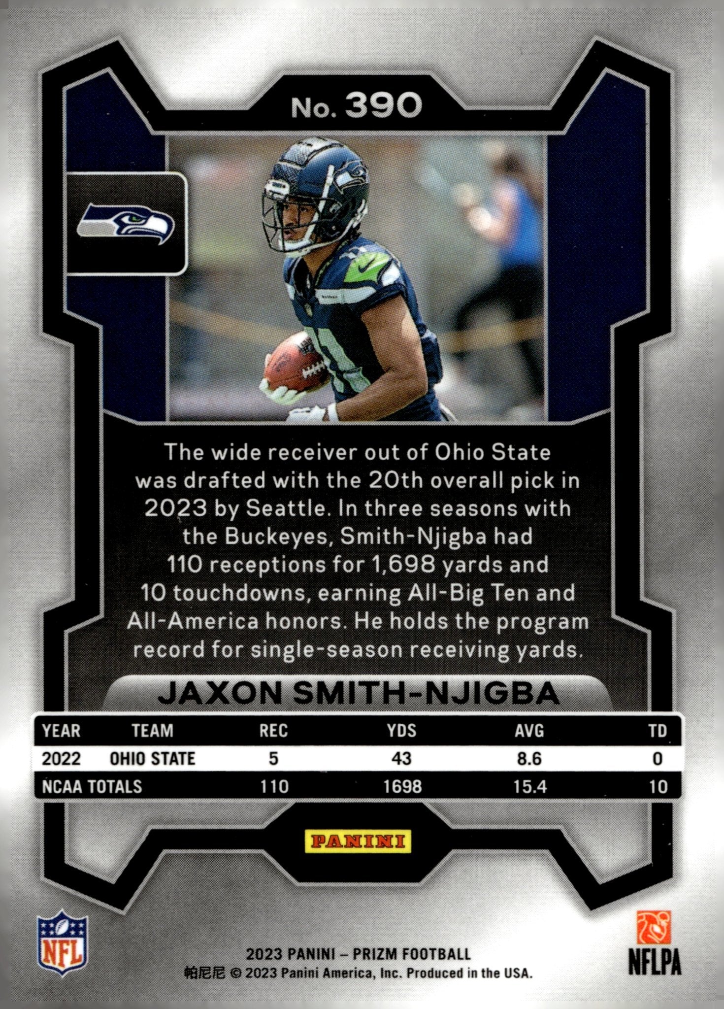 Jaxon Smith - Njigba 2023 Panini Prizm RC #390 - Collector Store LLC