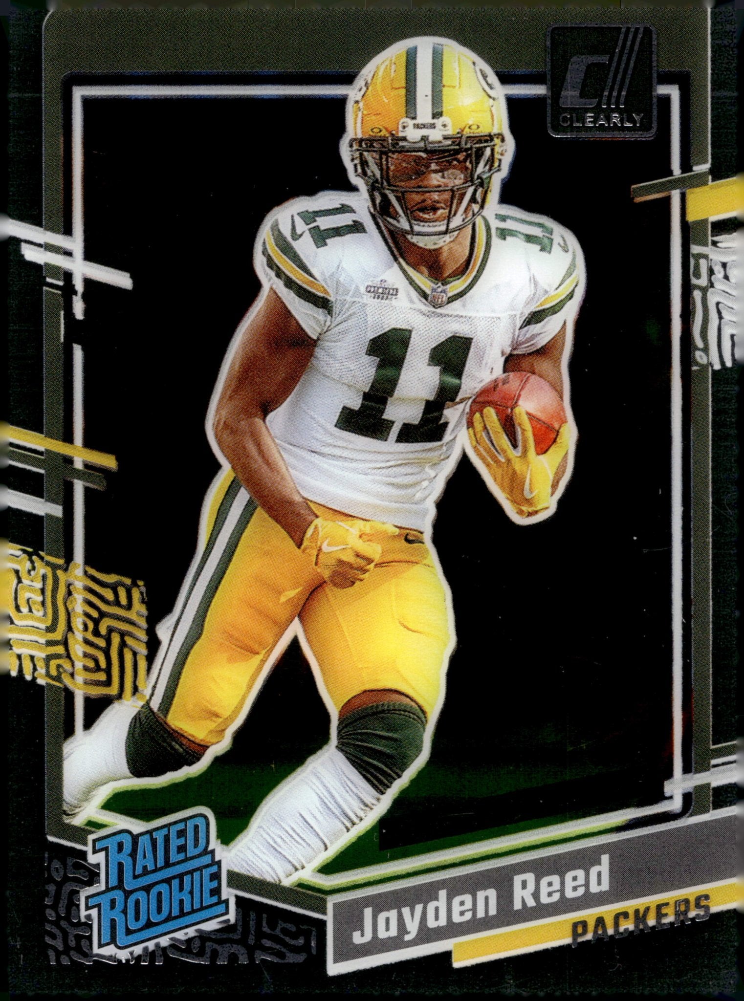 Jayden Reed 2023 Panini Clearly Donruss Rated Rookie RC #68 - Collector Store LLC