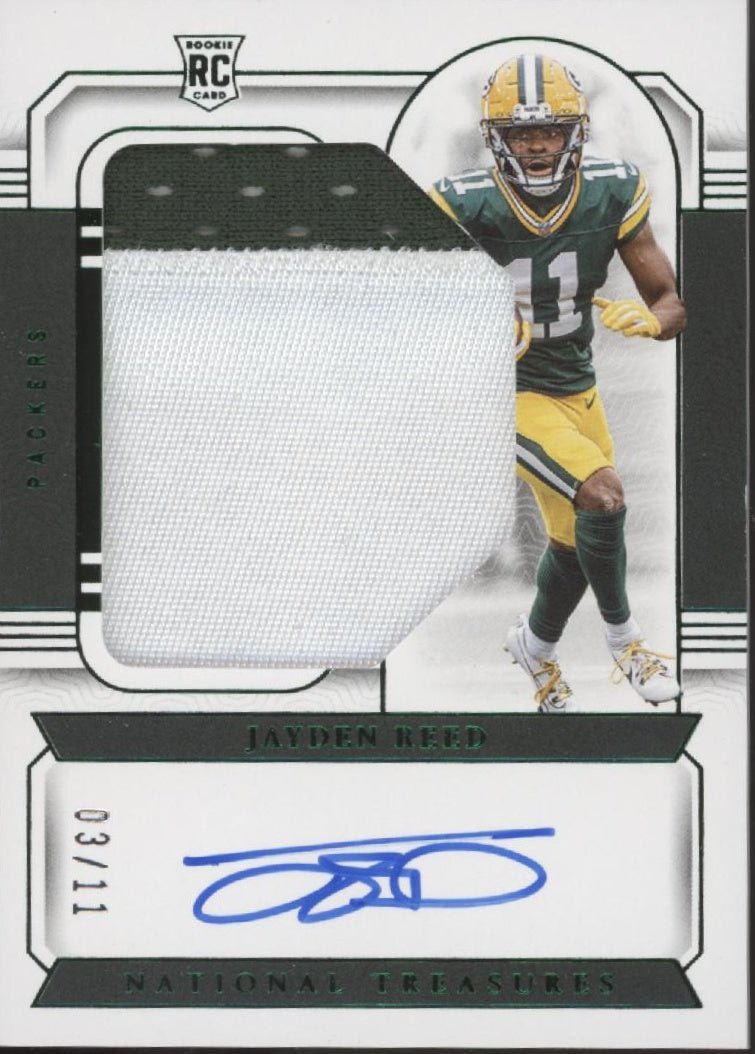 Jayden Reed 2023 Panini National Treasures Green Swatch RC Auto #14 - Collector Store LLC