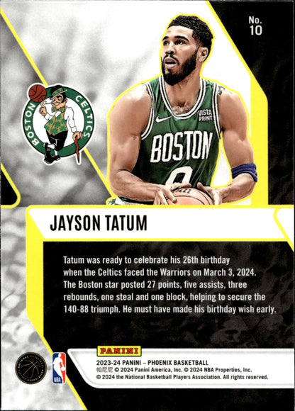 Jayson Tatum 2023 - 24 Panini Phoenix Fade to Black Refractor #10 - Collector Store LLC