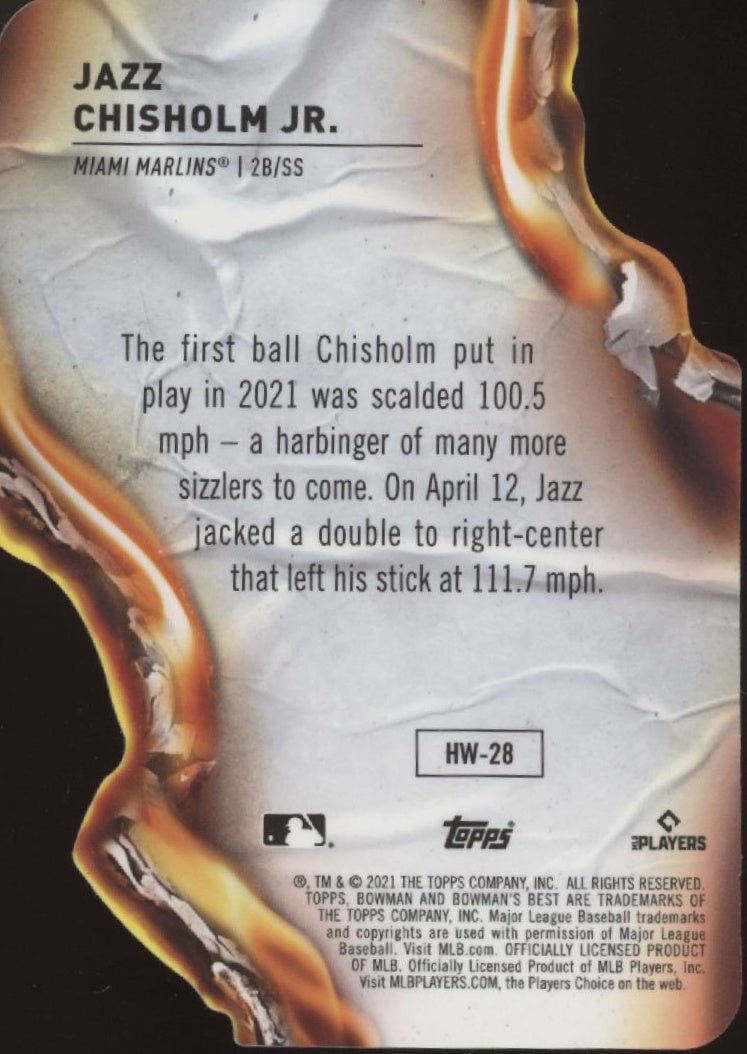 Jazz Chisholm 2021 Bowman's Best Heatwave Refractor Die - Cut RC #HW - 28 - Collector Store LLC