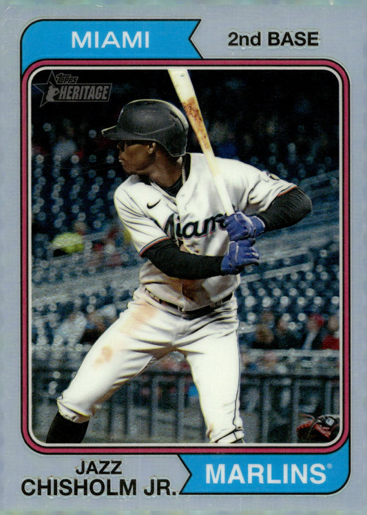 Jazz Chisholm Jr. 2023 Topps Chrome Heritage Refractor 460/574 #14 - Collector Store LLC