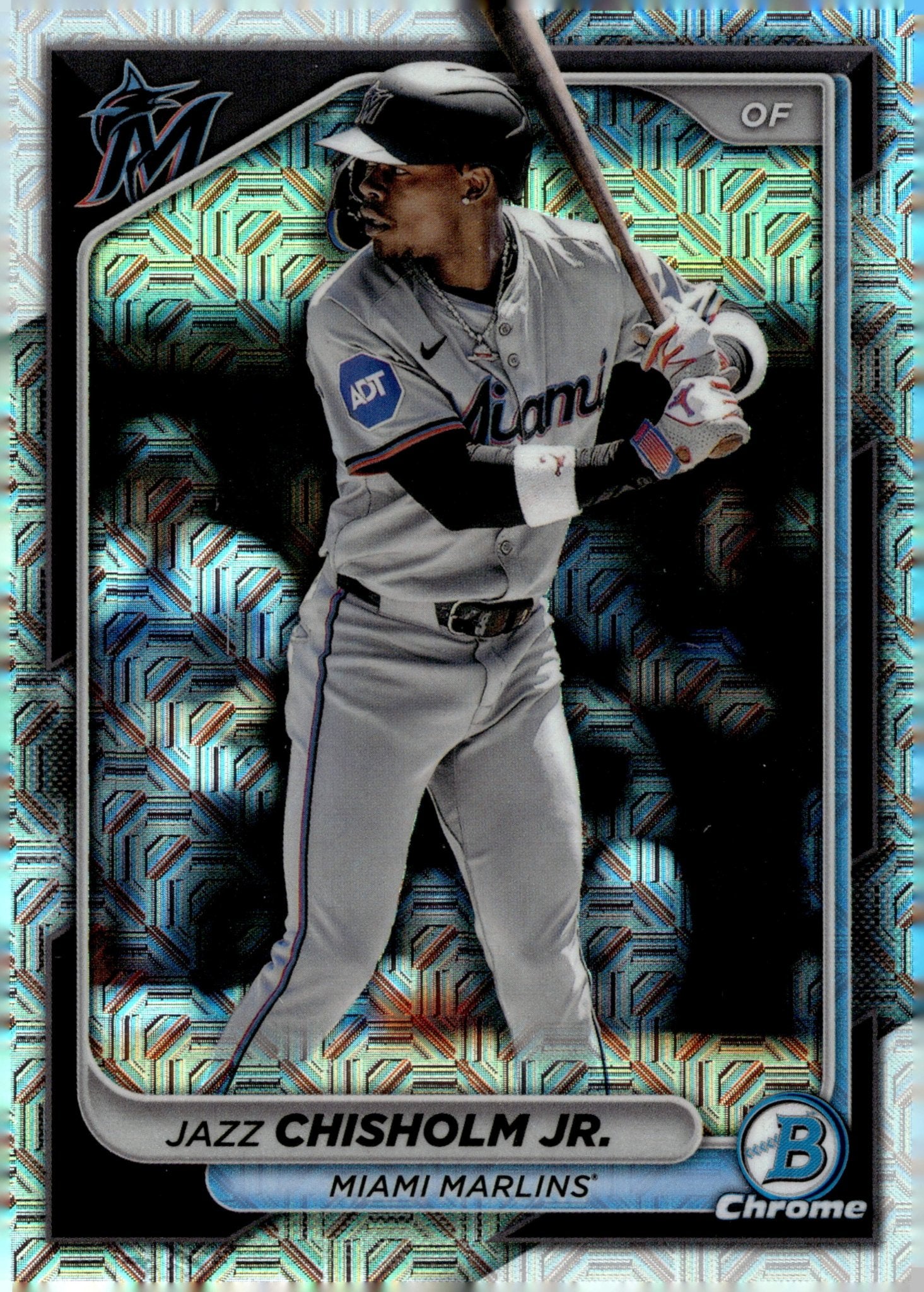 Jazz Chisholm Jr. 2024 Bowman Chrome Mojo Refractor 96 2 - Collector Store LLC