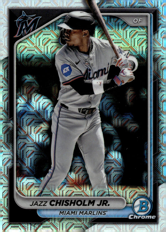 Jazz Chisholm Jr. 2024 Bowman Chrome Mojo Refractor 96 2 - Collector Store LLC