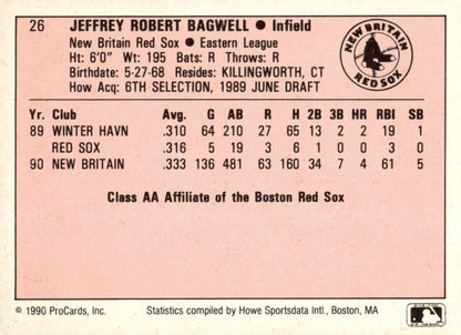 Jeff Bagwell 1990 ProCards #26 - Collector Store LLC
