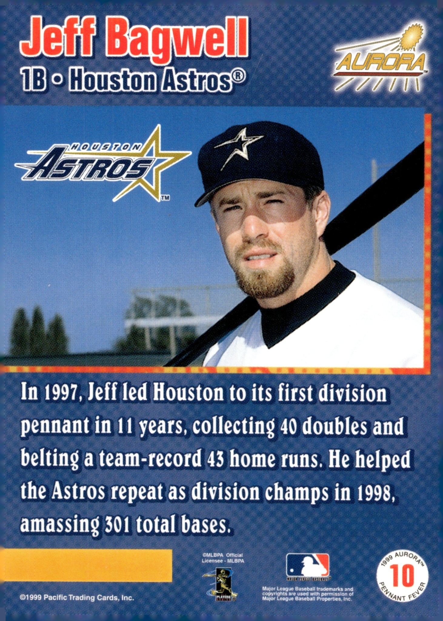 Jeff Bagwell 1999 Pacific Aurora Pennant Fever 10 - Collector Store LLC