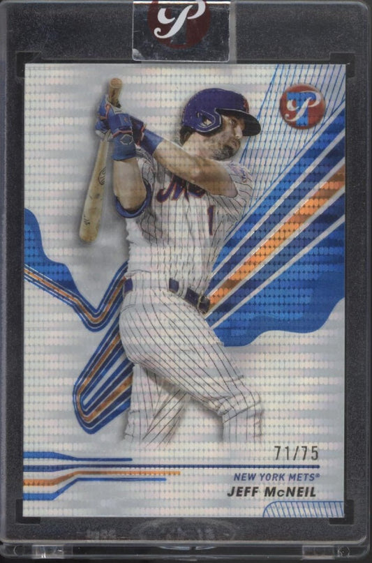 Jeff McNeil 2024 Topps Pristine Blue Pulsar Refractor 71/75 #187 - Collector Store LLC