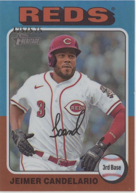 Jeimer Candelario 2024 Topps Chrome Heritage Blue Refractor 425/575 #221 - Collector Store LLC