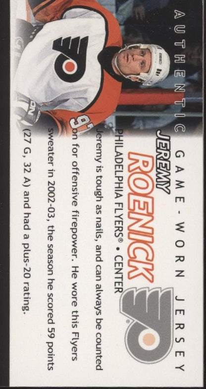 Jeremy Roenick 2003 - 04 Pacific Supreme Swatch 311/700 #20 - Collector Store LLC