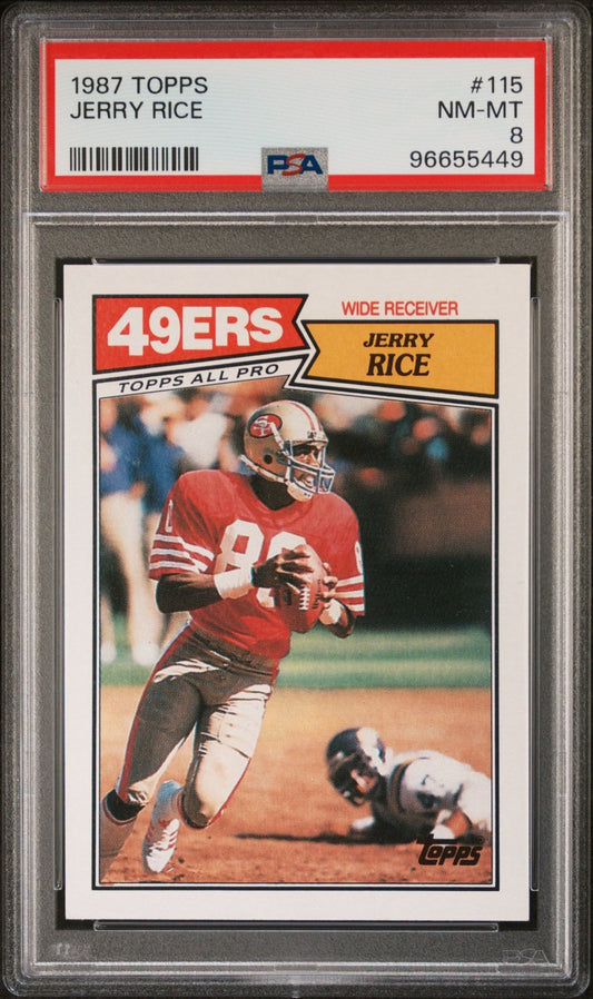 Jerry Rice 1987 Topps #115 PSA 8 - Collector Store LLC