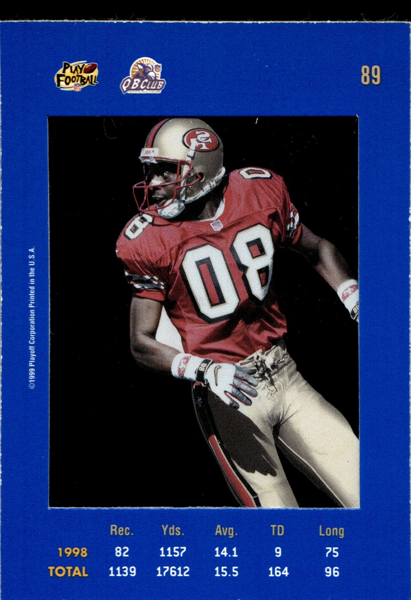 Jerry Rice 1999 Playoff Absolute SSD Blue #89 #1 - Collector Store LLC