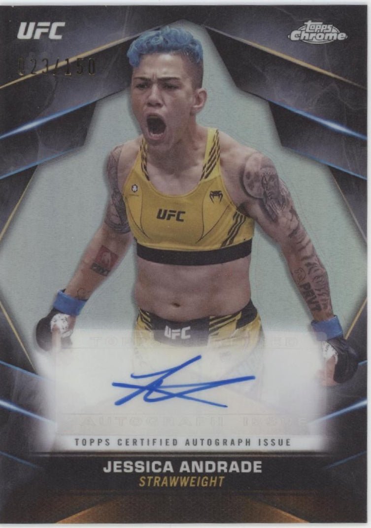 Jessica Andrade 2024 Topps Chrome UFC Veteran Refractor Auto 023/150 CVA - JAN - Collector Store LLC