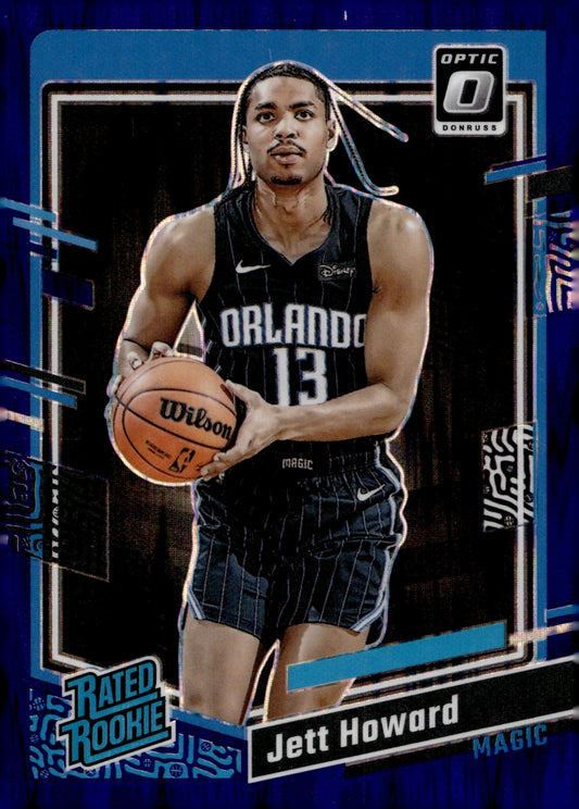 Jett Howard 2023 - 24 Donruss Optic Rated Rookie Purple Shimmer Prizm RC #240 - Collector Store LLC
