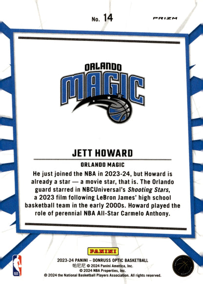 Jett Howard 2023 - 24 Panini Donruss Optic My House Purple Prizm RC #14 - Collector Store LLC