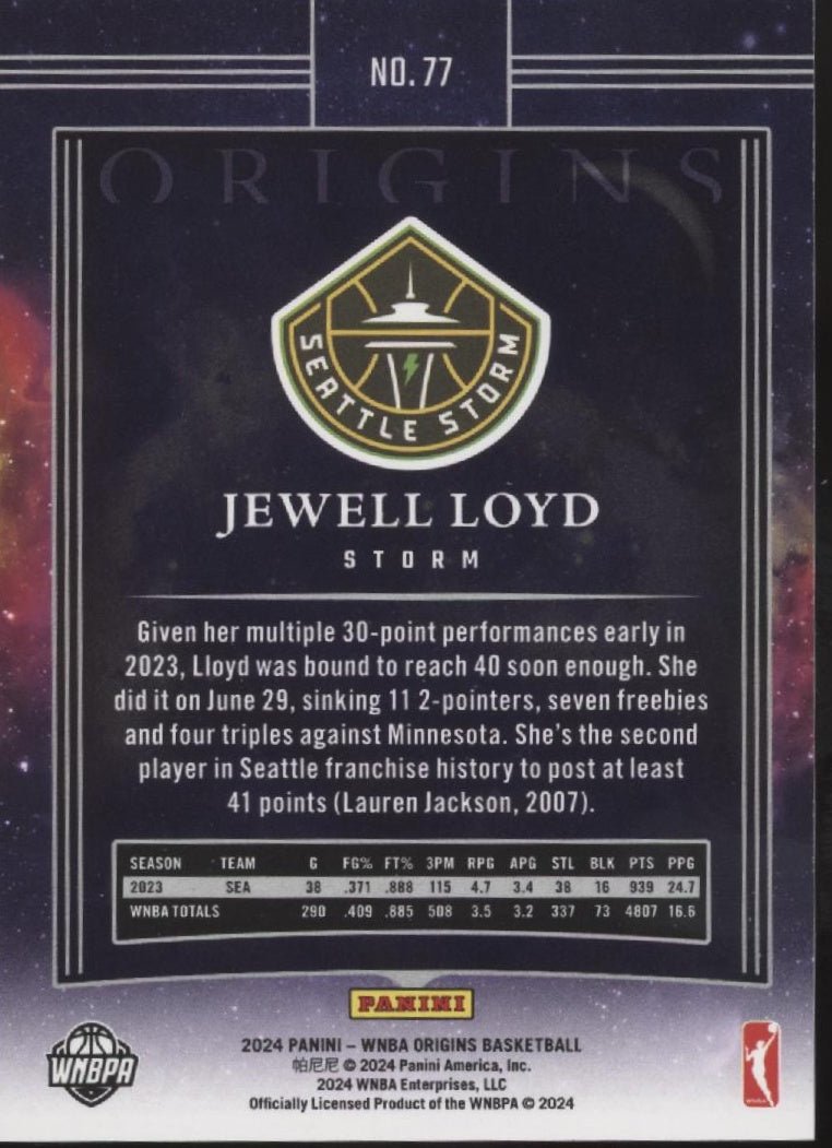 Jewell Loyd 2024 Panini WNBA Origins 54/75 #77 - Collector Store LLC