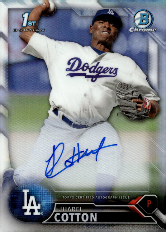 Jharel Cotton 2016 Bowman Chrome Refractor Auto 007/499 CPA - JC - Collector Store LLC