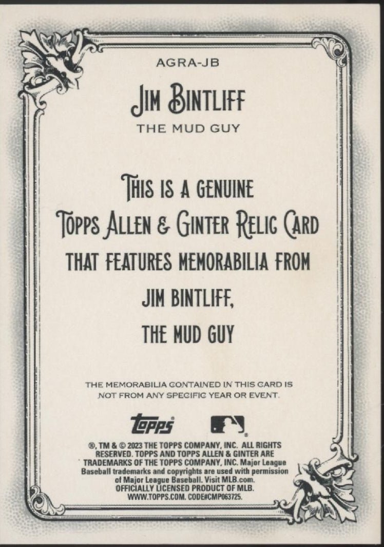 Jim Bintliff 2023 Topps Allen & Ginter Swatch #AGRA - JB - Collector Store LLC