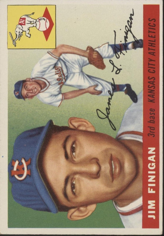 Jim Finigan 1955 Topps RC #14 Kansas City Athletics EX - Collector Store LLC