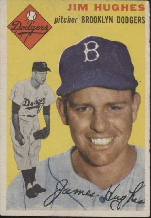 Jim Hughes 1954 Topps #169 Brooklyn Dodgers VG - Collector Store LLC