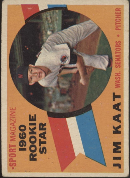 Jim Kaat 1960 Topps Rookie Star RC #136 Washington Senators VG - Collector Store LLC